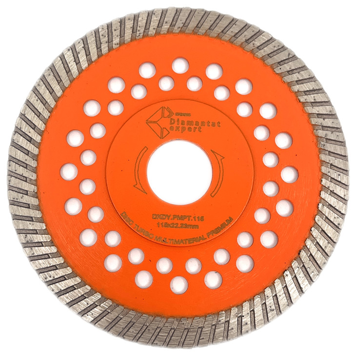 Disc diamantat pentru taiat granit, piatra, beton armat, materiale dure turbo laser 115x22,23mm super premium - dxdy.pmpt.115