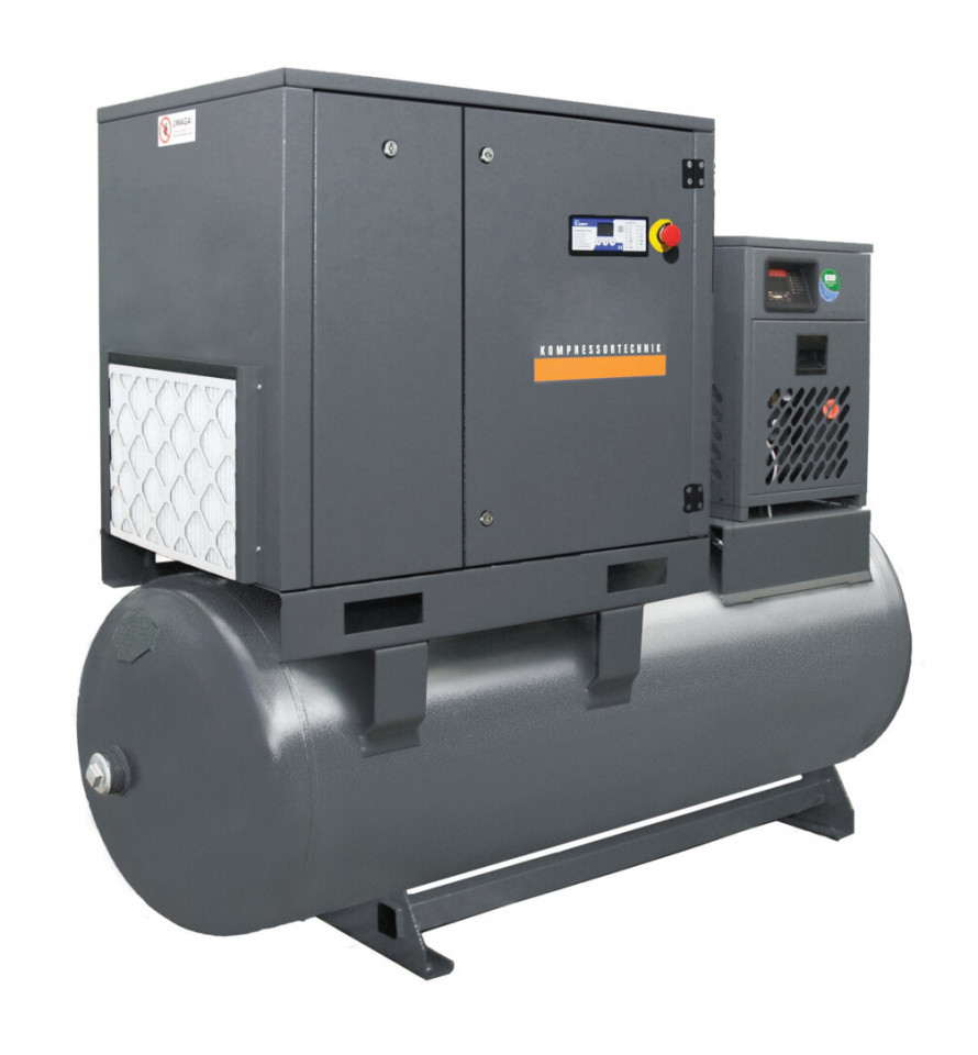 Compresor de aer profesional cu surub - 15 kW, 2150 L/min, 10 bari - Rezervor 500 Litri - WLT-15/500-P-COMBO-10bar