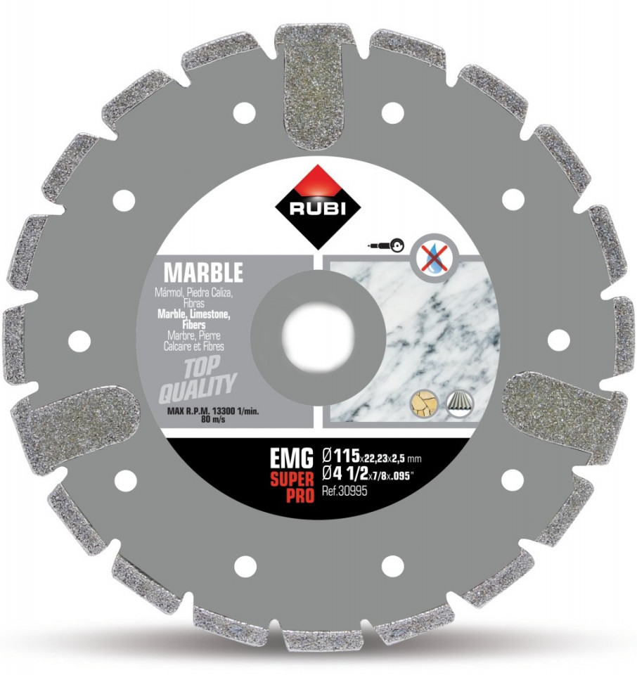 Disc diamantat galvanizat pt. marmura 115mm, EMG 115 SuperPro – RUBI-30995 albertool imagine noua