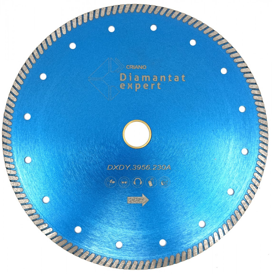 Disc DiamantatExpert pt. Gresie ft. dura portelanata, Granit – Turbo 230×25.4 (mm) Premium – DXDY.3956.230 230x25.4 imagine 2022