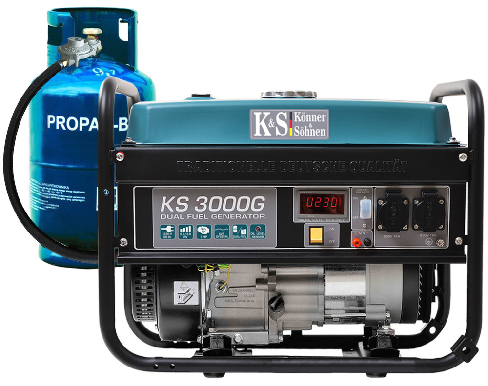 Generator de curent 3 kW HIBRID (GPL + Benzina) - Konner & Sohnen - KS-3000-G
