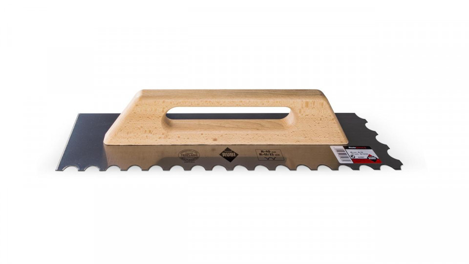 Gletiera dintata cu maner din lemn 48cm, R-10mm – RUBI-65987 48cm