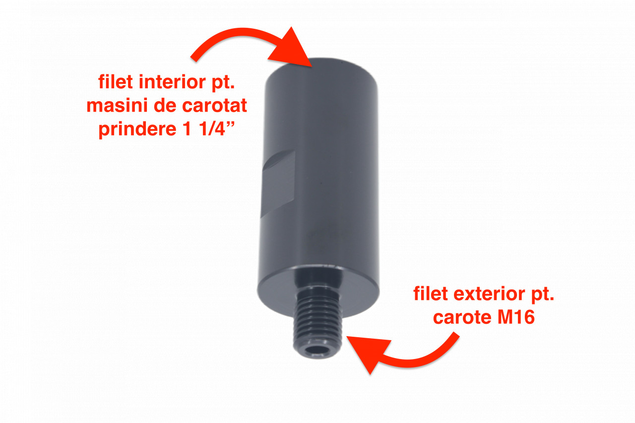 Adaptor carote M16 pentru utilizare la masini cu prindere 1 1/4 