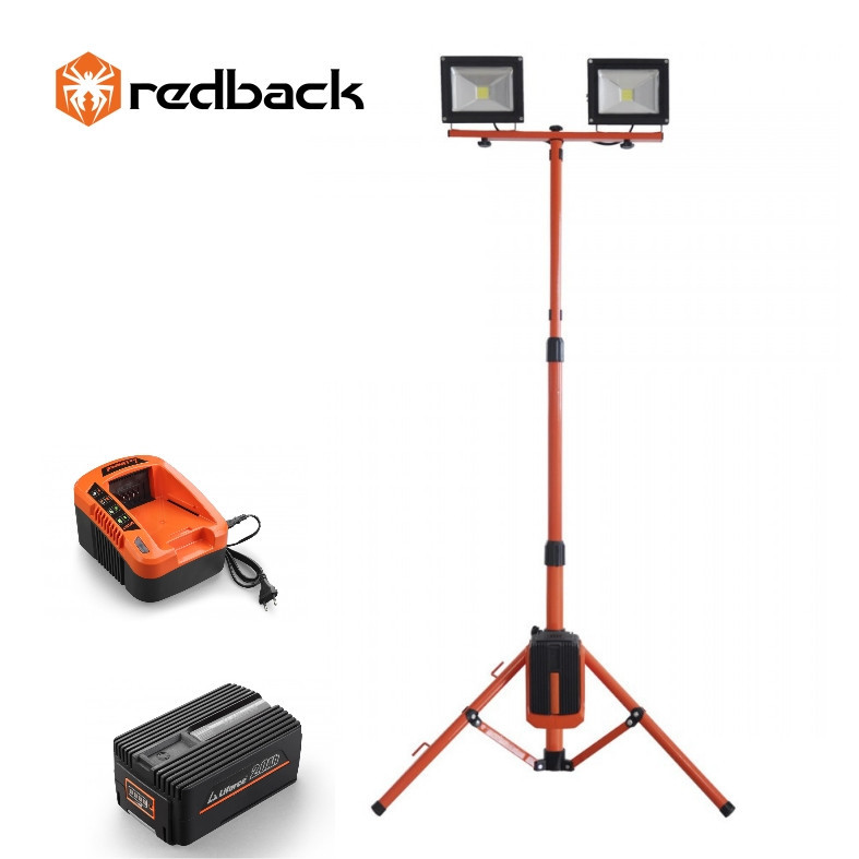 Redback Pachet ED40+EP20+EC20 Stand proiectoare LED, 2x20W, acumulator 40V/2Ah, incarcator 40V/2A 2x20W imagine 2022