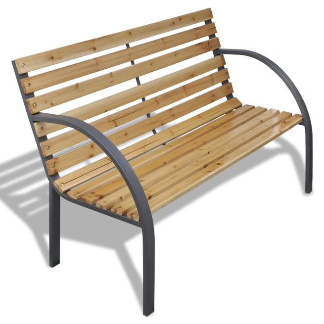 Bancă de grădină, 120 cm, lemn și fier (si imagine noua