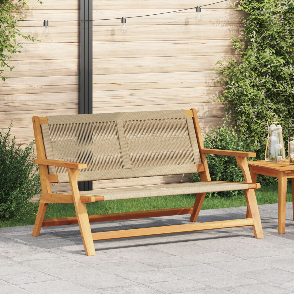 Bancă de grădină Bej 76x122x73 cm Lemn masiv de acacia