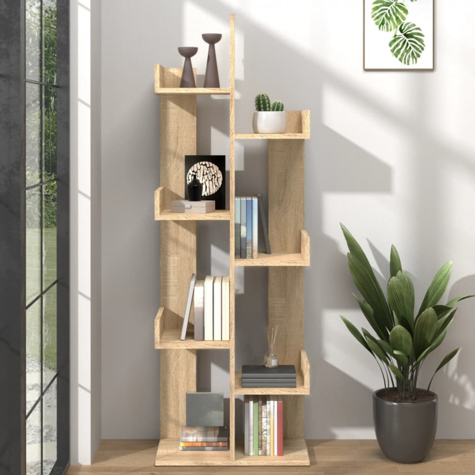 Bibliotecă, stejar sonoma, 48x25,5x140 cm, PAL