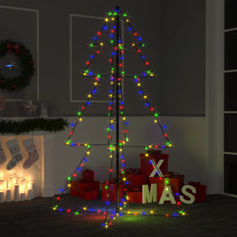 Brad Crăciun conic, 200 LED-uri, 98×150 cm, interior & exterior 200