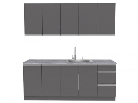 Bucatarie 2,0 Front Madera cu carcasa GRI sistem cu amortizor