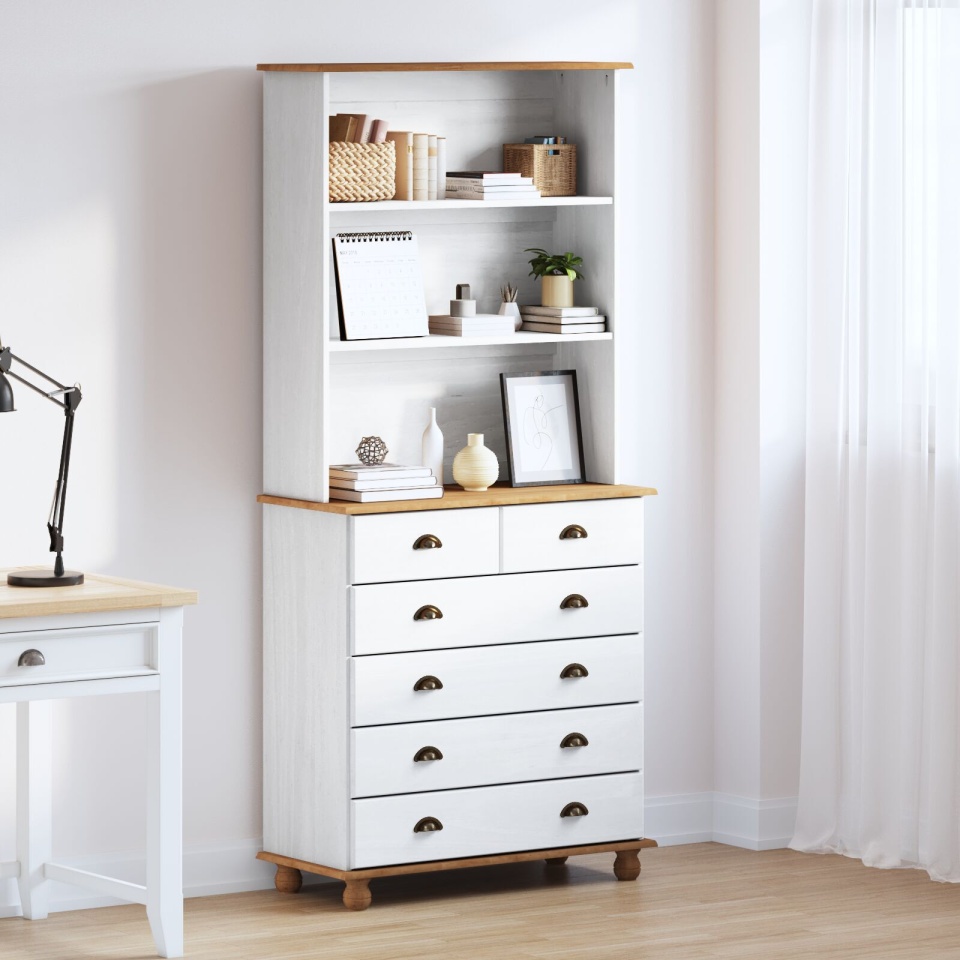 Bufet “ASKIM” alb 91x40x199.5 cm lemn masiv de pin, Bufet 'ASKIM'alb 91x30x104 cm lemn masiv de pin, Bufet cu sertare 'ASKIM'alb 91x40x95.5 cm lemn