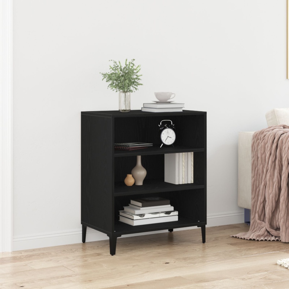 bufet Negru Stejar 57x35x70 cm Lemn compus