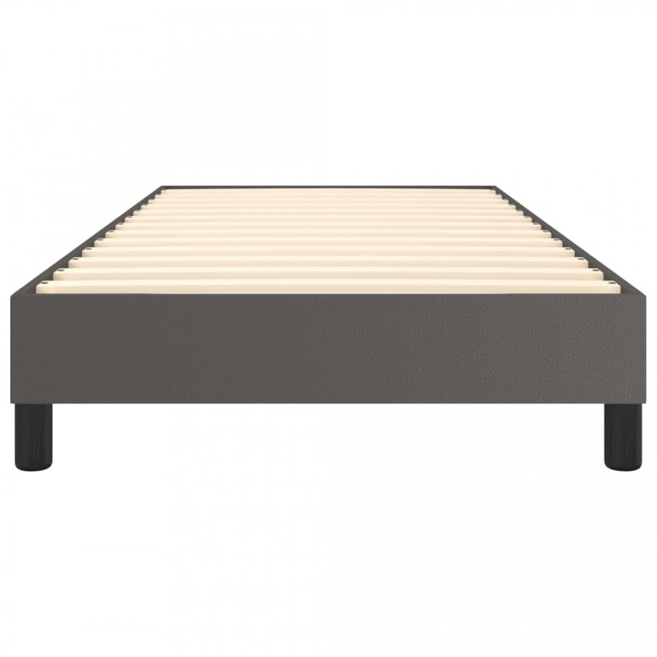 Cadru de pat box spring, gri, 90x200 cm, piele ecologică