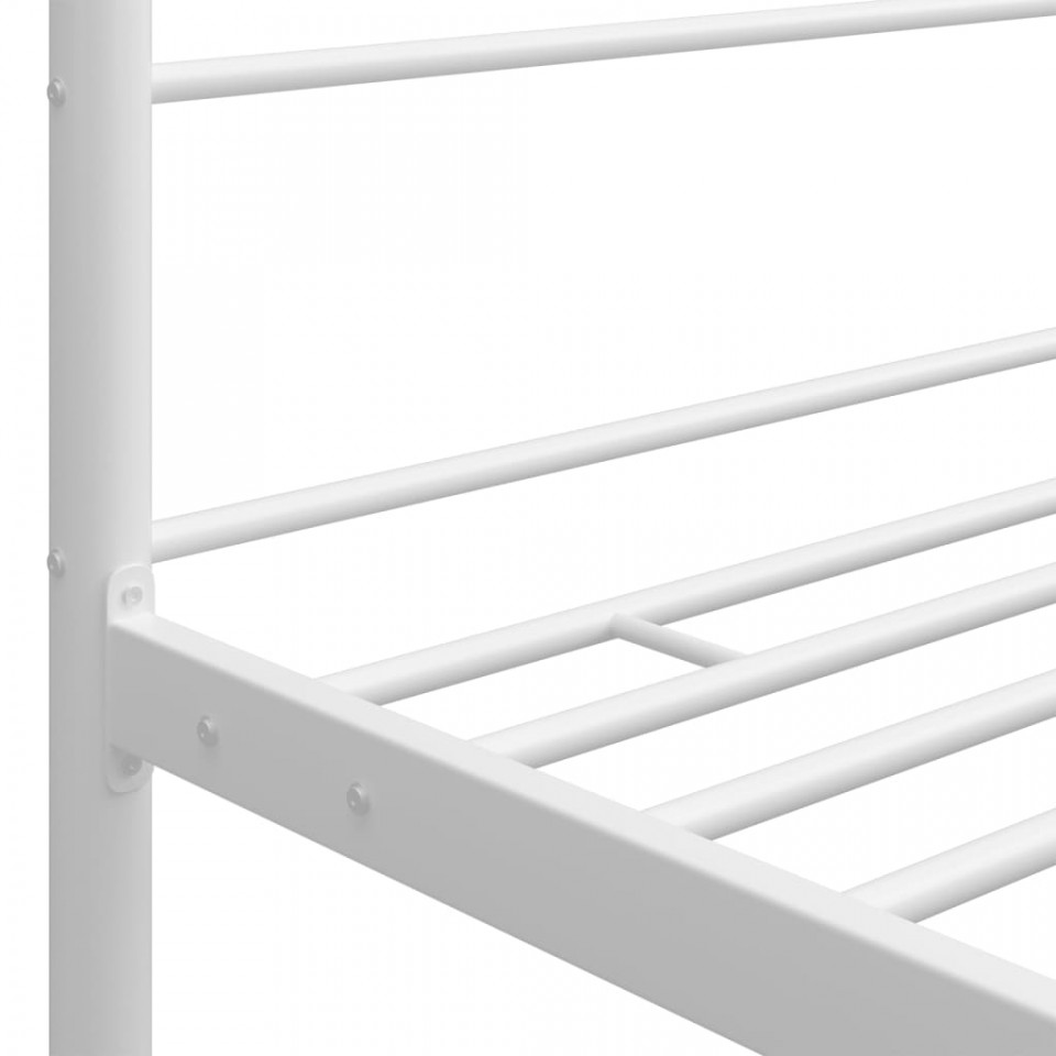 Cadru de pat cu baldachin, alb, 160x200 cm, metal