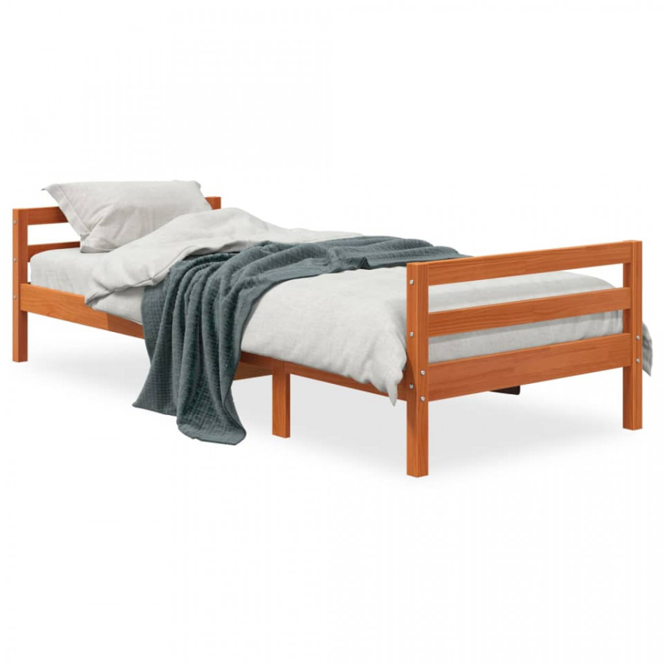 Cadru de pat, maro ceruit, 80x200 cm, lemn masiv de pin