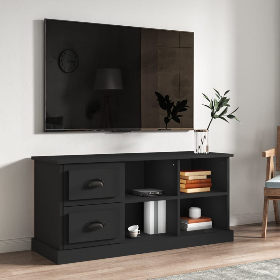 Poza Comoda TV, negru, 102x35,5x47,5 cm, lemn prelucrat