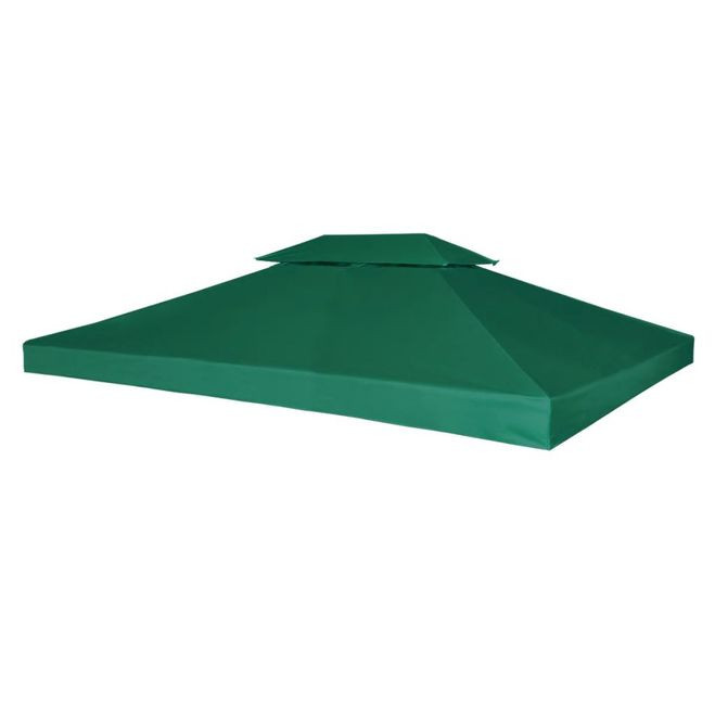 Copertină de rezervă acoperiș foișor, verde, 3 x 4 m, 310 g / m² 310