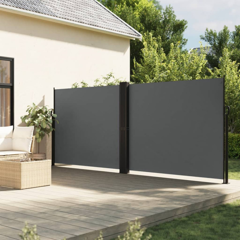 Copertină laterală retractabilă, antracit, 160 x 600 cm