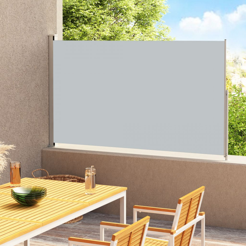 Copertină laterală retractabilă de terasă, gri, 180x300 cm