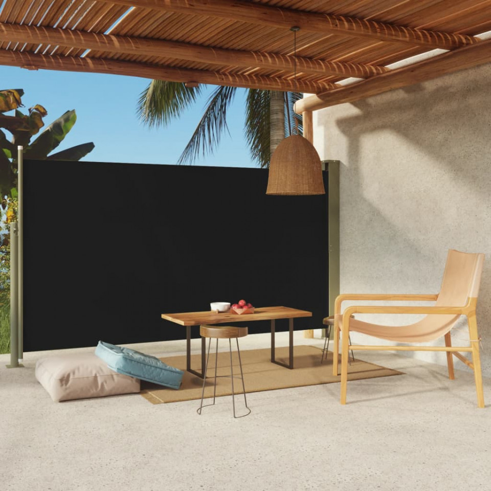 Copertină laterală retractabilă de terasă, negru, 170×300 cm Casa Practica