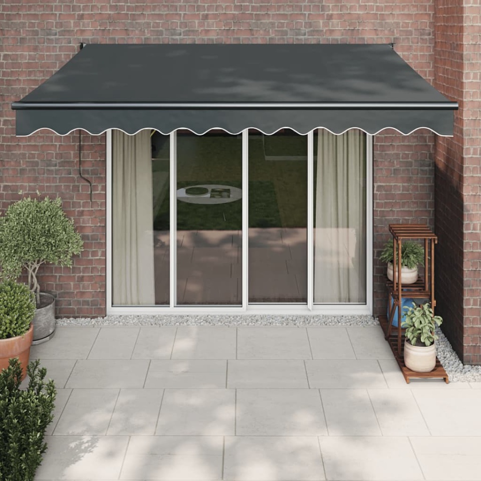 Copertină retractabilă automată, antracit, 3x2,5 m