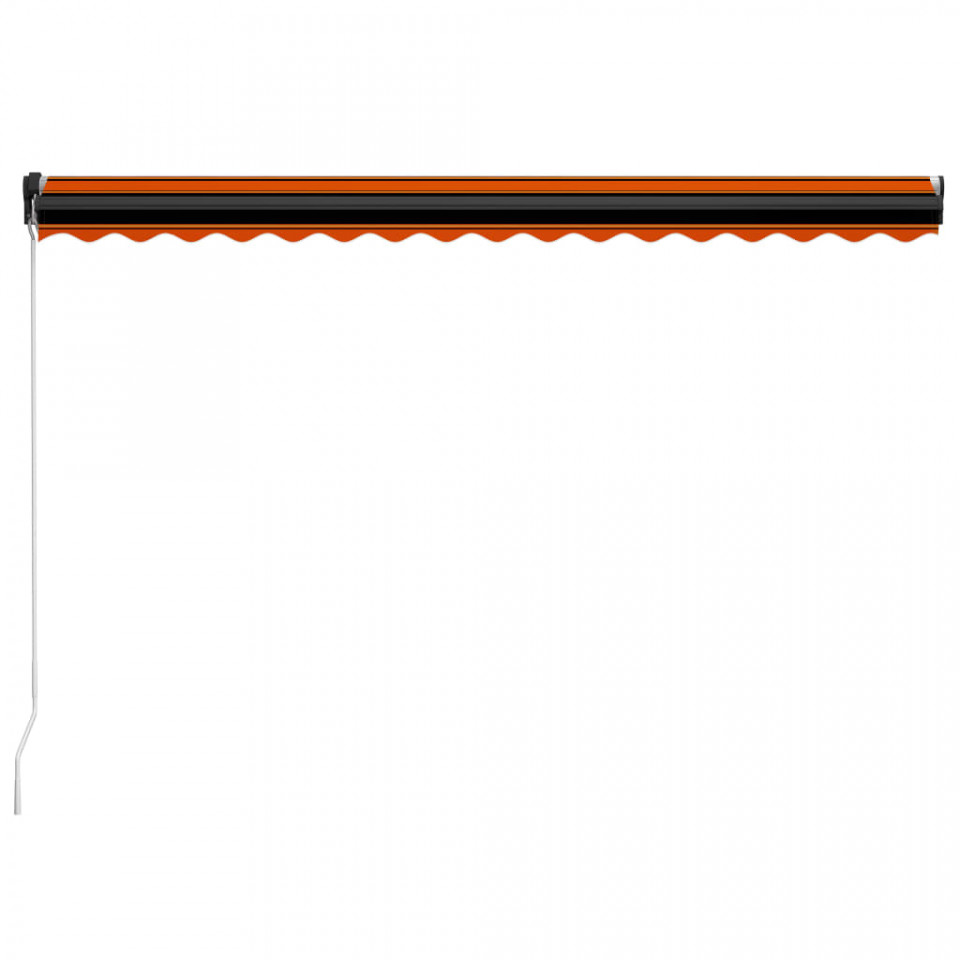 Copertină retractabilă manual LED portocaliu/maro, 450 x 300 cm