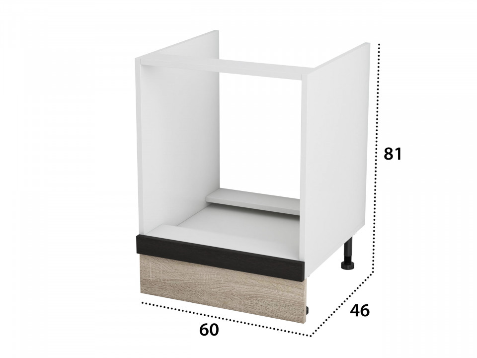 Corp cuptor, Alfa, Wenge Sonoma, PAL, 60x81x46 cm