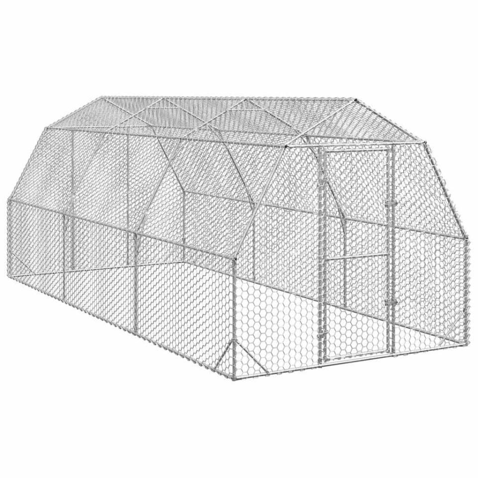Coteț pentru păsări 2,5x6x2,25 m Oțel galvanizat