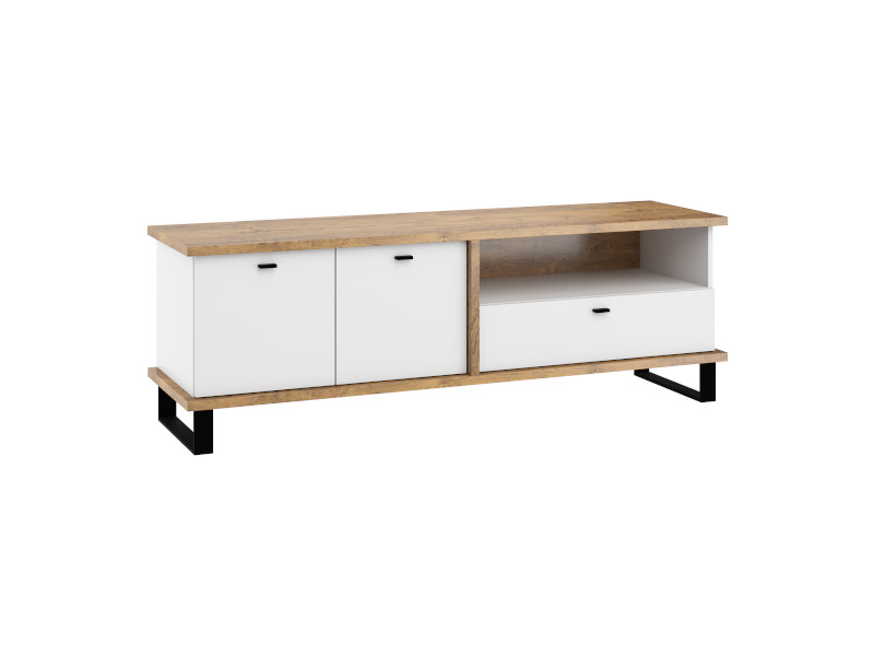 Cross Cro-20 Tv Stand 2D1S Oak Burgundy/White