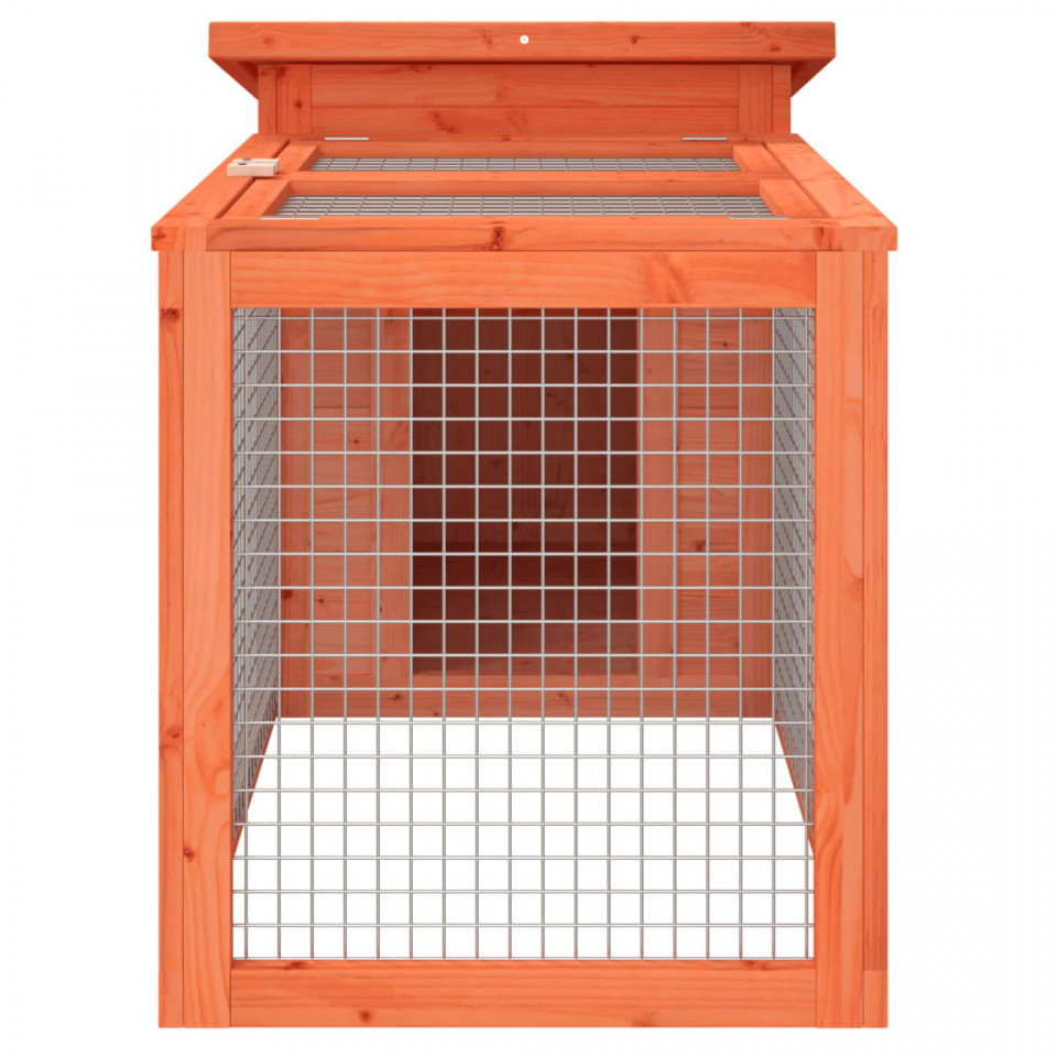 Cușcă pentru iepuri maro 100,5x54x55 cm lemn masiv de pin