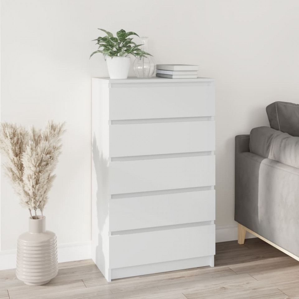 Dulap cu sertar, alb, 60x36x103 cm, lemn prelucrat