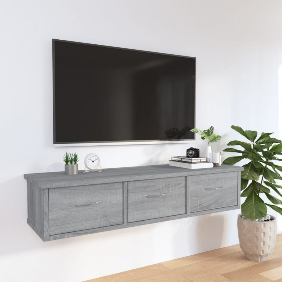 Dulap de perete, gri sonoma, 88x26x18,5 cm, lemn prelucrat