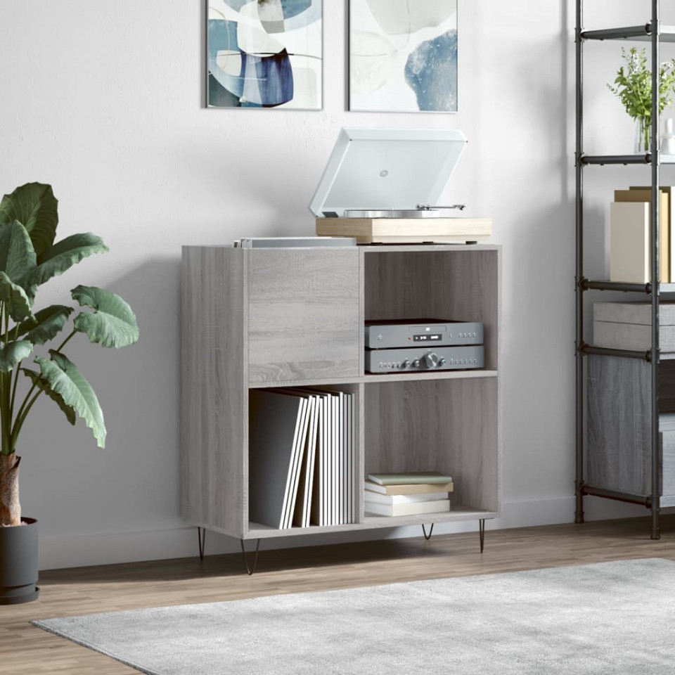 Dulap pentru discuri gri sonoma 84,5x38x89 cm lemn compozit