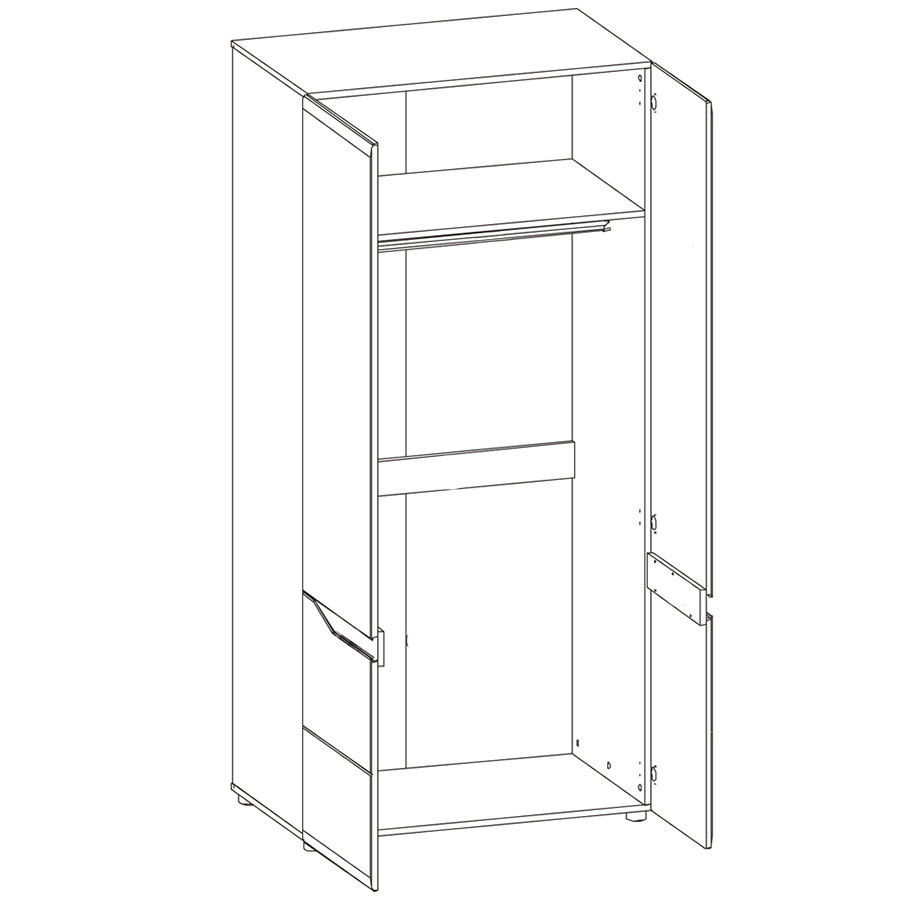 Lionel LI-8 Dulap 2D Oak S./ White