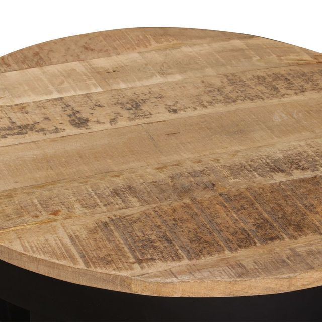 Masă laterală din lemn masiv de mango nefinisat, 60 x 40 cm