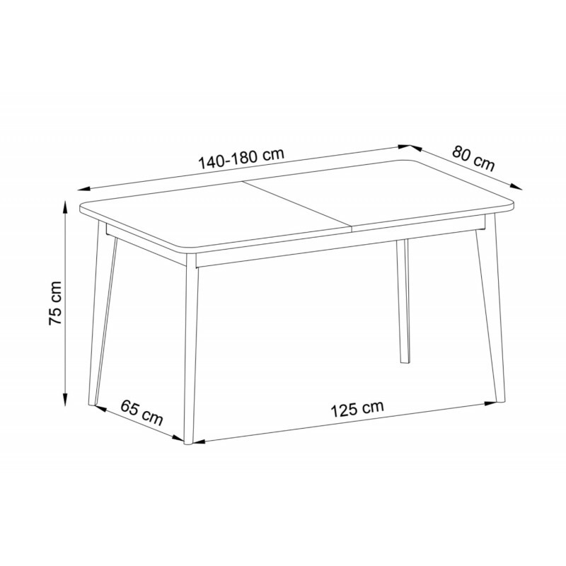 Masa Prime PR10 din stejar riviera - alb 140 cm