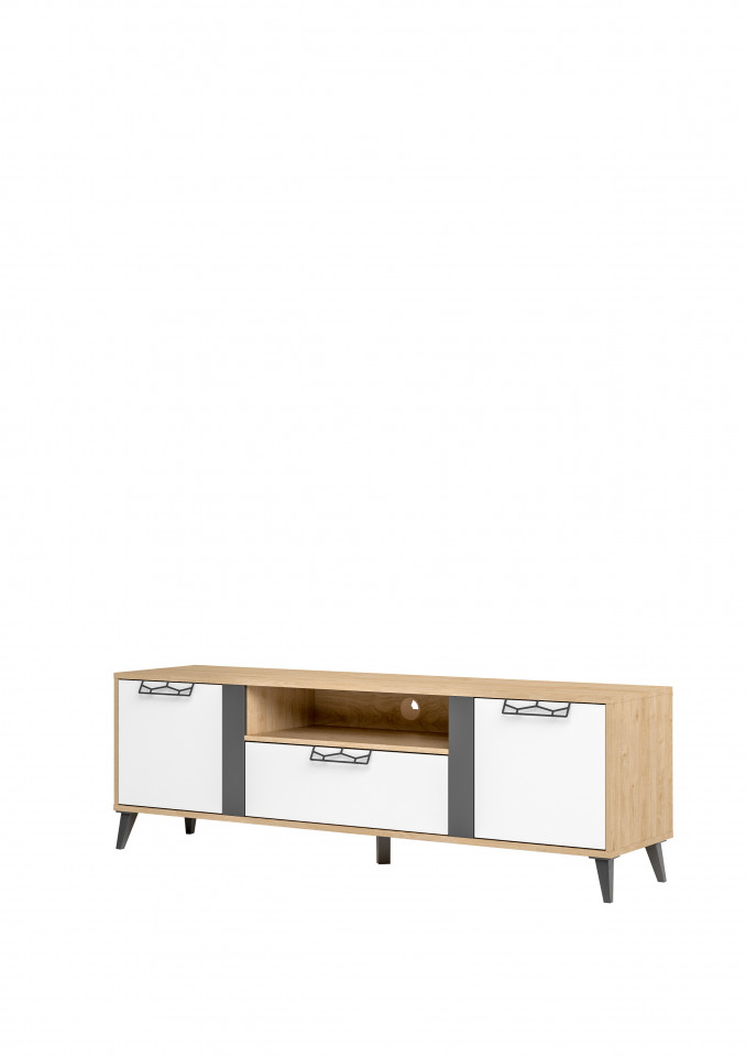 Moet 25 unitate tv cu 2 uși cu 1 sertar 170 x 55 x 42 2d1s walnut/white/graphiteowy
