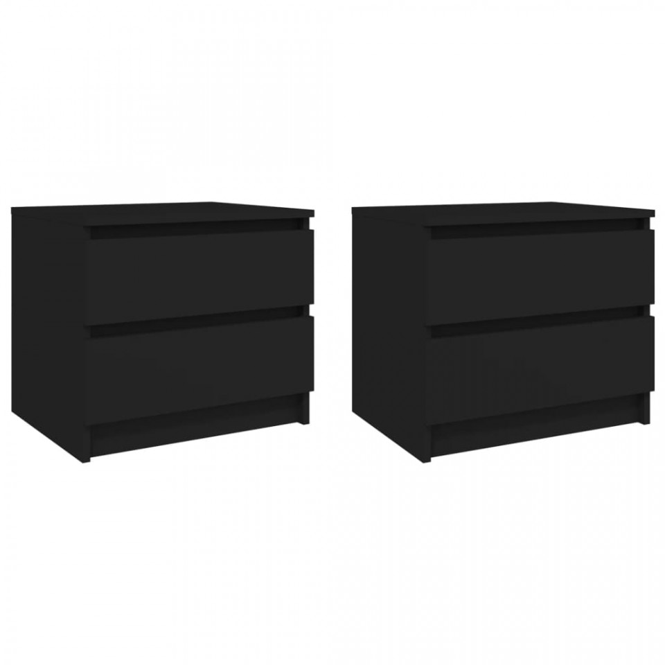 Noptiere, 2 buc., negru, 50x39x43,5 cm, PAL