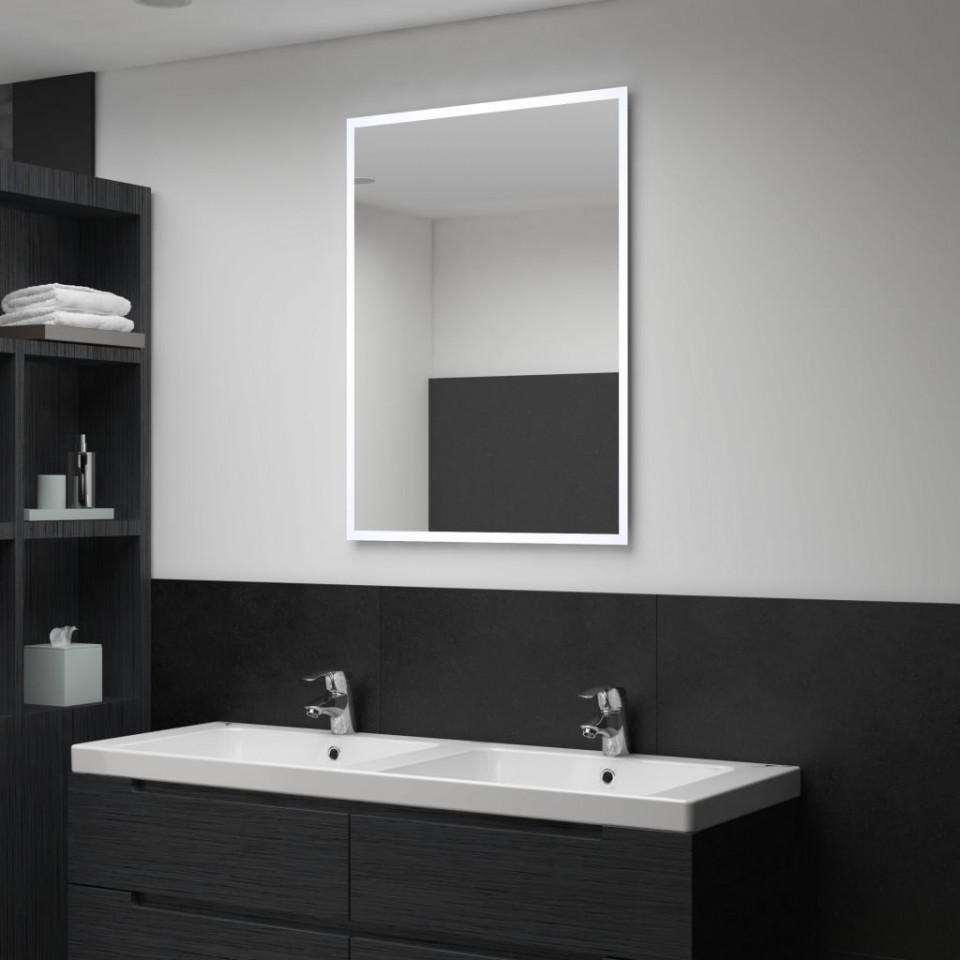 Oglindă cu LED de perete de baie, 60 x 80 cm baie