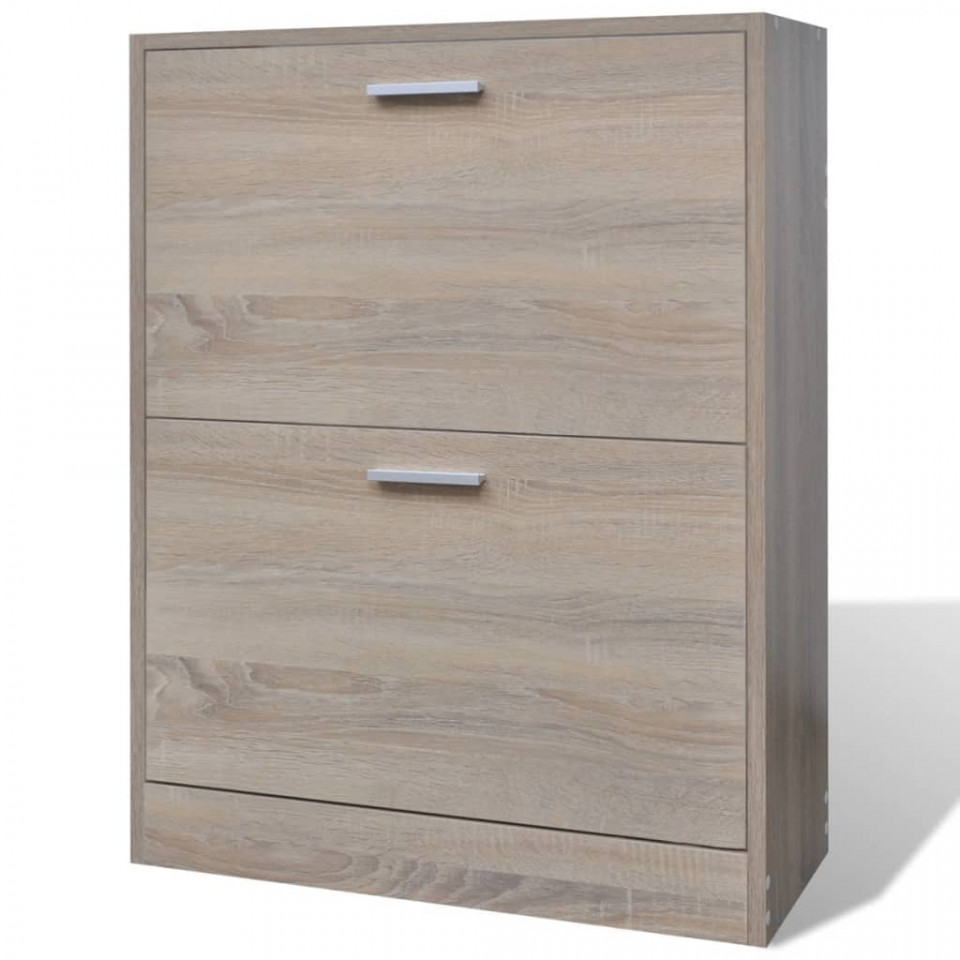 Pantofar cu 2 compartimente, lemn, aspect de stejar