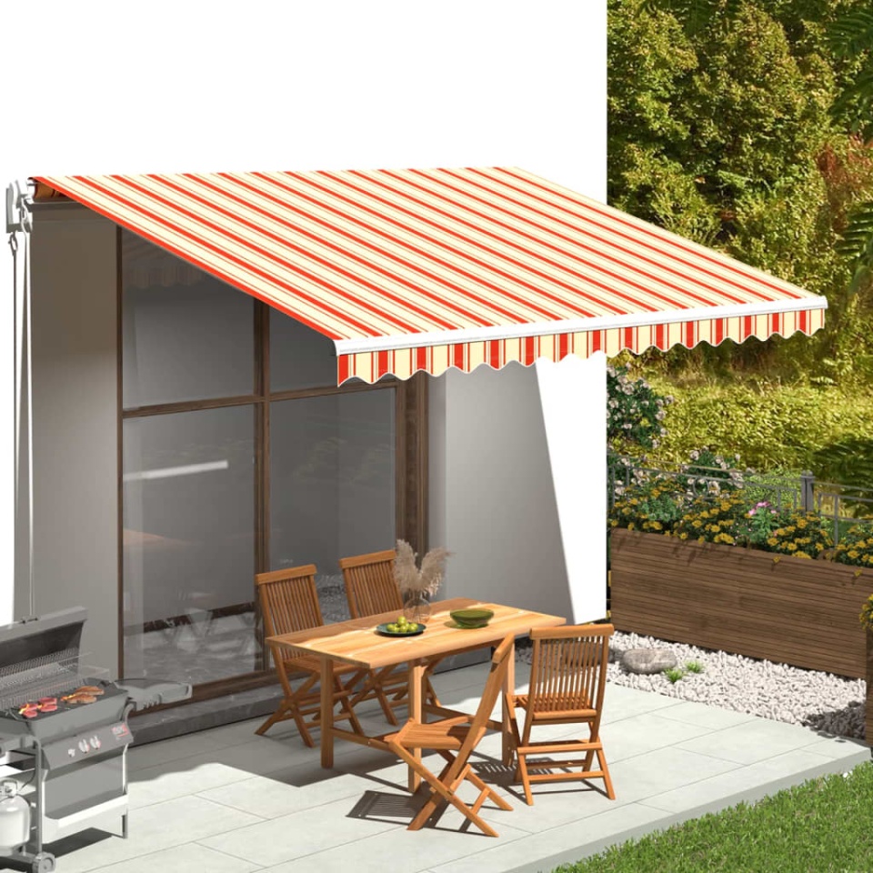 Pânză de rezervă copertină, galben și portocaliu, 4,5x3 m