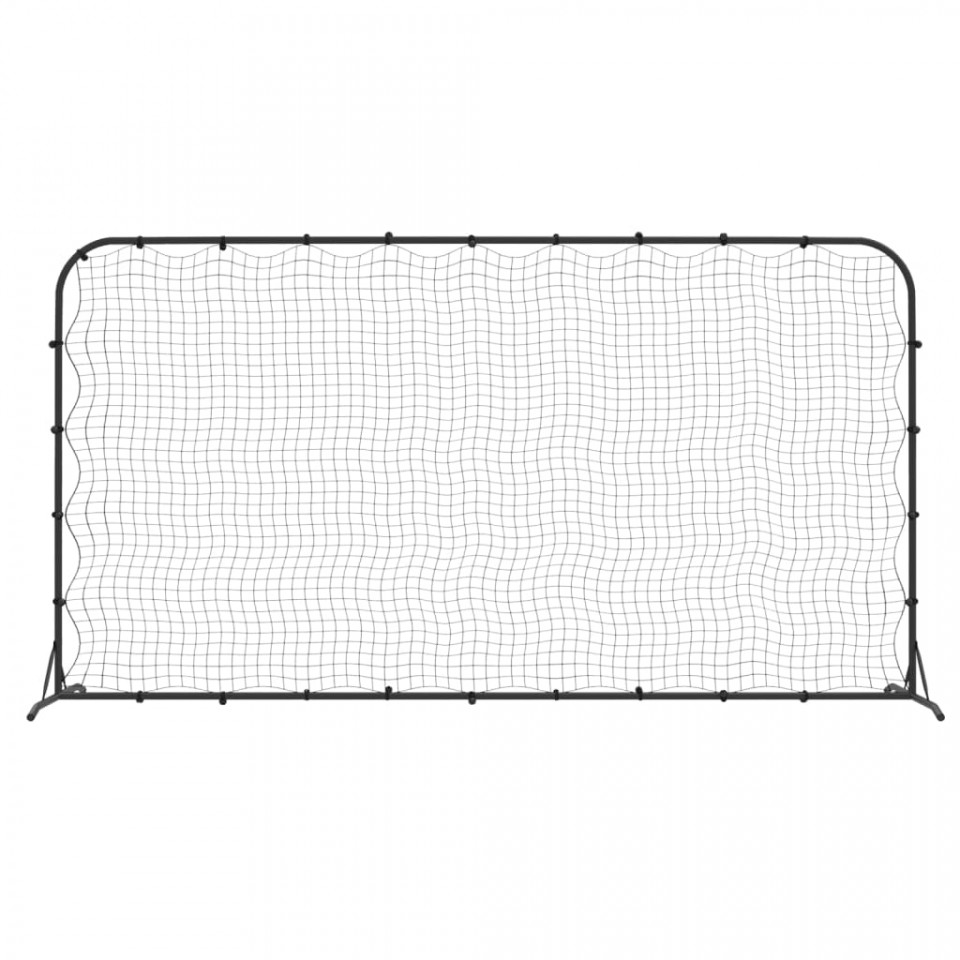 Plasă de ricoșeu fotbal, negru, 366x90x183 cm, HDPE - 2 | YEO