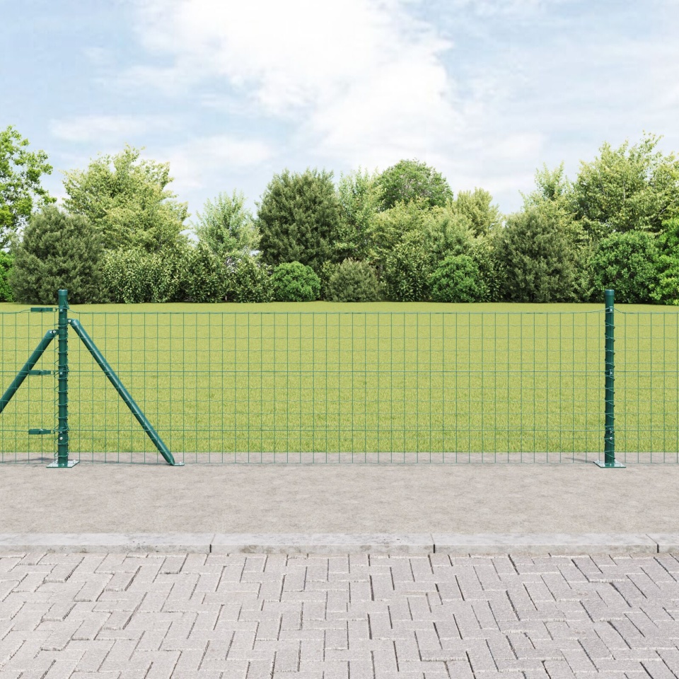 Posturi de gard cu plăci de bază 13 buc Ø32mm 50cm Oțel galvanizat