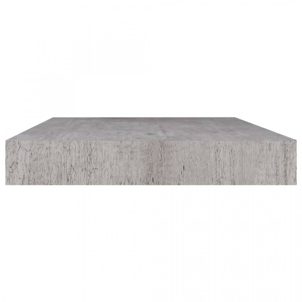 Rafturi de perete suspendate 2 buc. gri beton 40x23x3,8 cm MDF