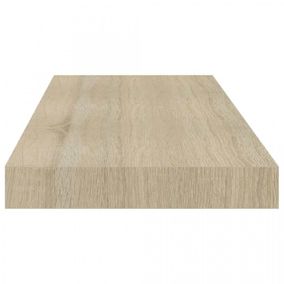 Rafturi de perete suspendate, 2 buc., stejar 60x23,5x3,8 cm MDF