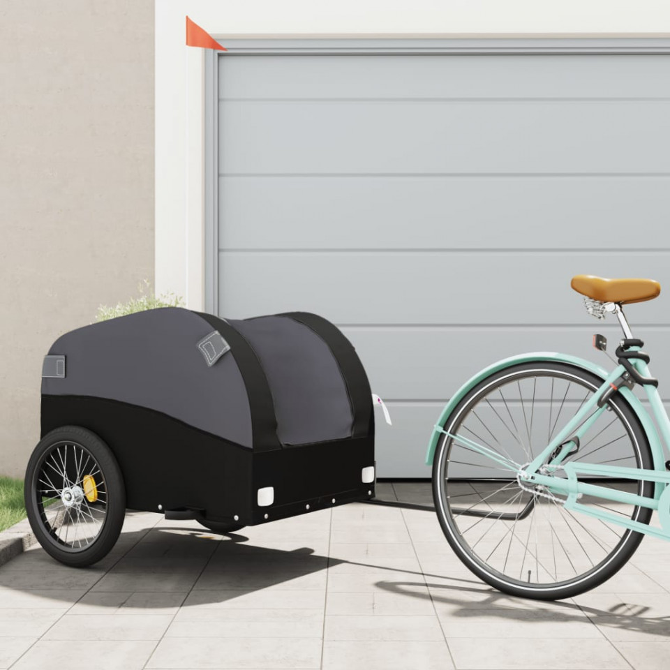Remorcă pentru biciclete, negru, 45 kg, fier