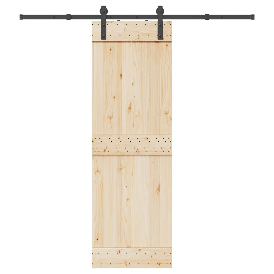 Set feronerie pentru uși glisante, negru, 200 cm, oțel