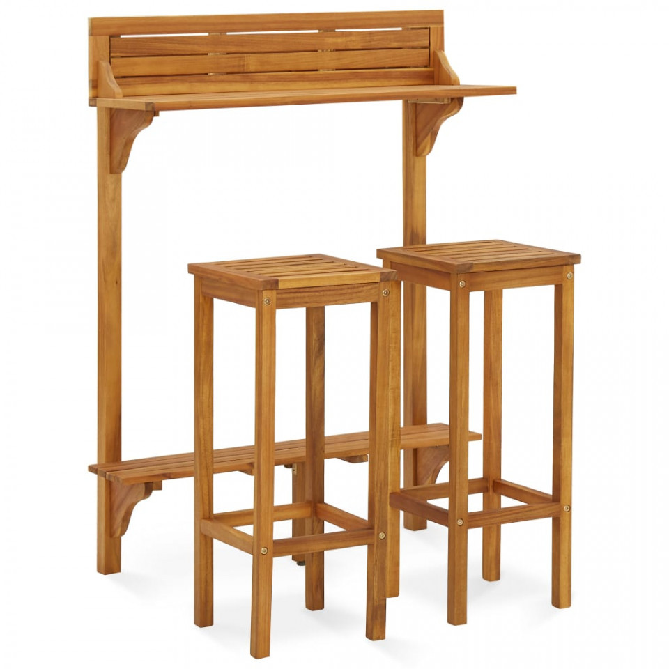 Poza Set mobilier de gradina, 3 piese, lemn masiv de acacia