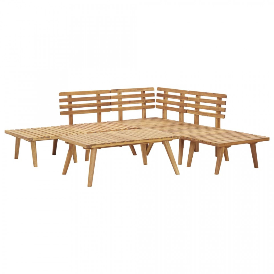 Set mobilier de grădină, 6 piese, lemn masiv de acacia