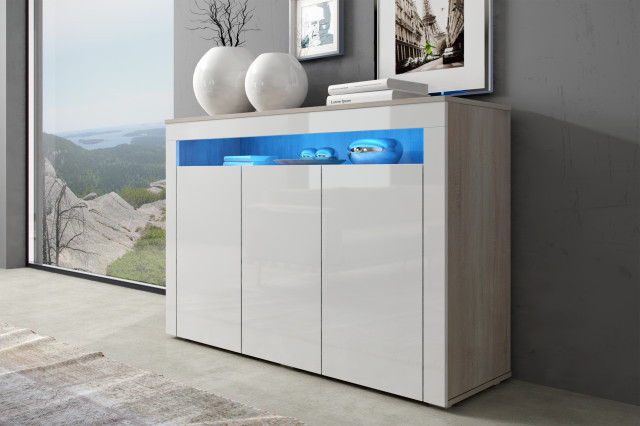 Sofia (Comoda) Sonoma Bright/White High Gloss