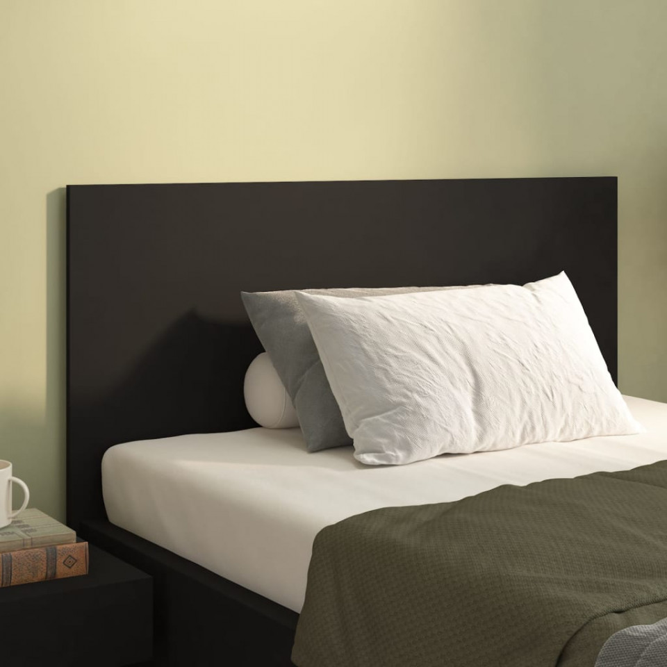 Tăblie de pat, negru, 120×1,5×80 cm, lemn prelucrat (si imagine noua